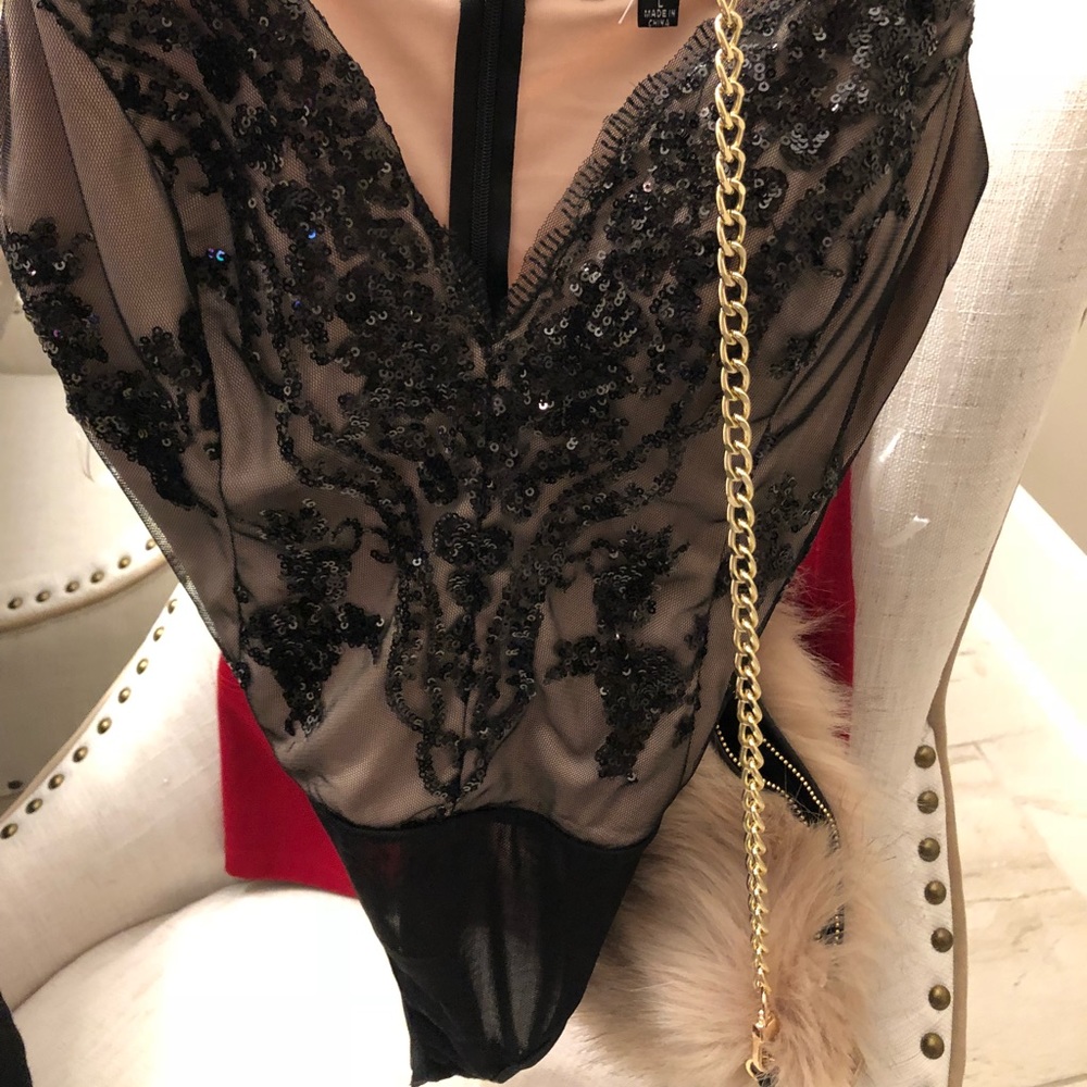 Dressy Black lace bodysuit